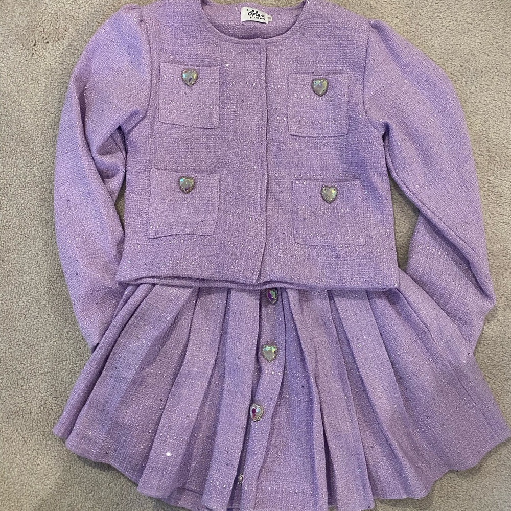 Lola + The Boys Lavender Tweed Girls Set Size 8